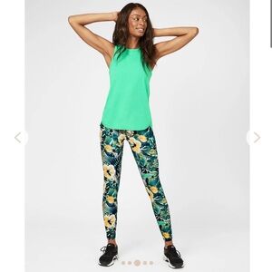 Sweaty Betty Floral Leggings - Green and Yellow